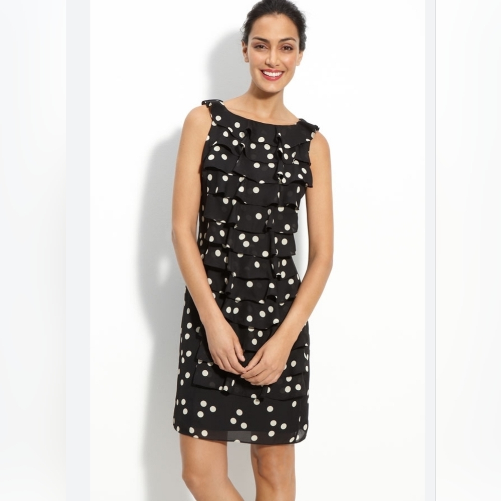 #698 Adrianna Pappel ruffle polkadot dress sz 4